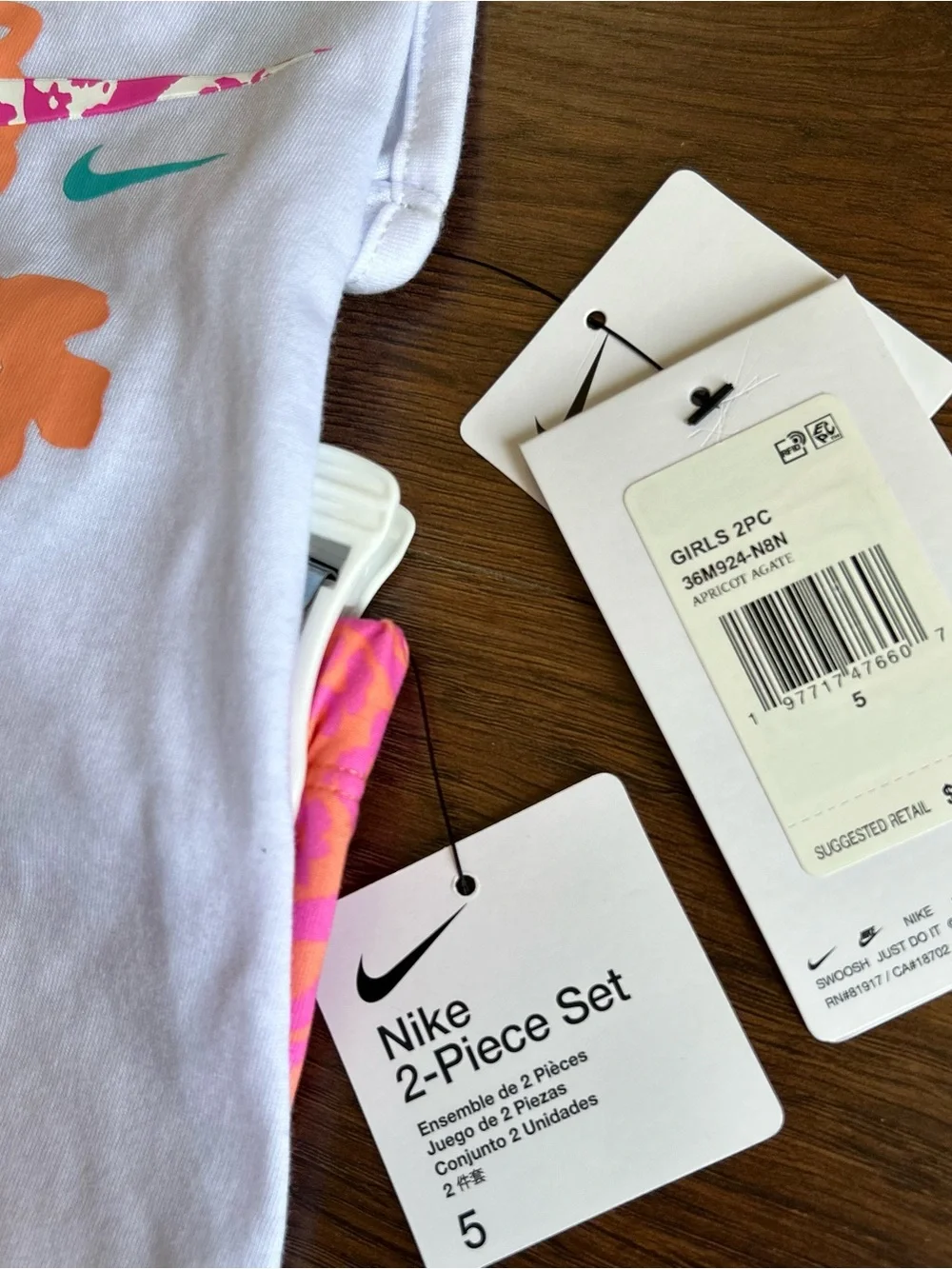 Nike Dri-Fit Girls Two Piece Set Size 5 Tank Top & Shorts